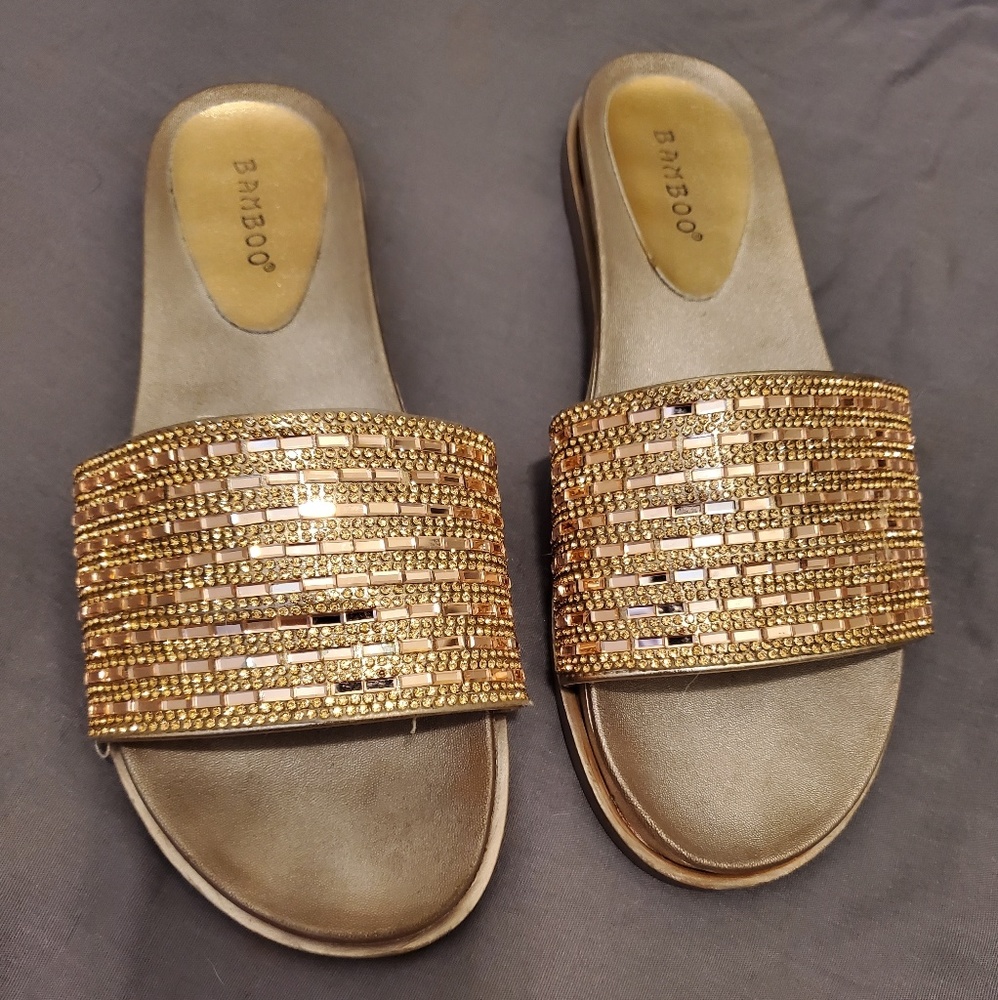 Bamboo brand rose gold sandals